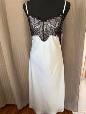 Wild Fable Black Lace & Blue Satin Slip Dress - nwt
